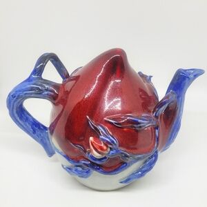 Artistic Peach Ceramic Teapot